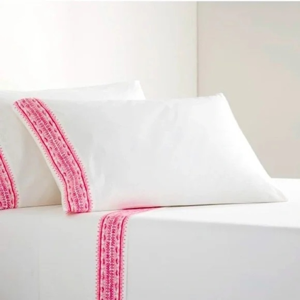 Lilly Pulitzer x Pottery Barn printed sheets, queen sized, New in package